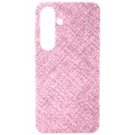 Pink Fabric Texture, Knitted Pink Texture, Samsung Galaxy S24 6.2 Inch Black TPU UV Case