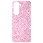 Pink Fabric Texture, Knitted Pink Texture, Samsung Galaxy S24 Plus 6.7 Inch Black TPU UV Case