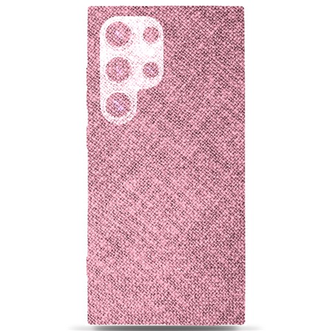 Pink Fabric Texture, Knitted Pink Texture, Samsung Galaxy S24 Ultra 6.9 Inch Black TPU UV Case from ArtsNow.com Front