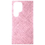 Pink Fabric Texture, Knitted Pink Texture, Samsung Galaxy S24 Ultra 6.9 Inch Black TPU UV Case