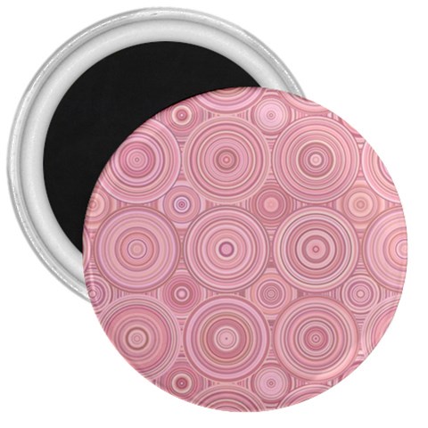 Pink Retro Texture With Circles, Retro Circles Background, 3  Magnets from ArtsNow.com Front