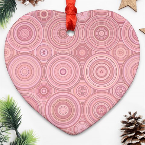 Pink Retro Texture With Circles, Retro Circles Background, Ornament (Heart) from ArtsNow.com Front