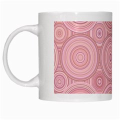 Pink Retro Texture With Circles, Retro Circles Background, White Mug from ArtsNow.com Left