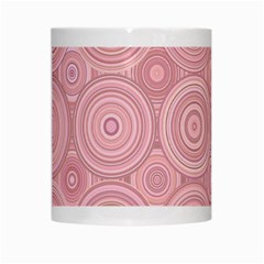 Pink Retro Texture With Circles, Retro Circles Background, White Mug from ArtsNow.com Center