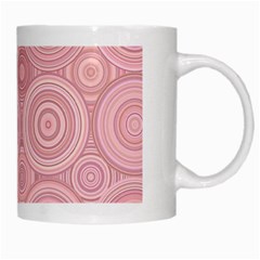 Pink Retro Texture With Circles, Retro Circles Background, White Mug from ArtsNow.com Right