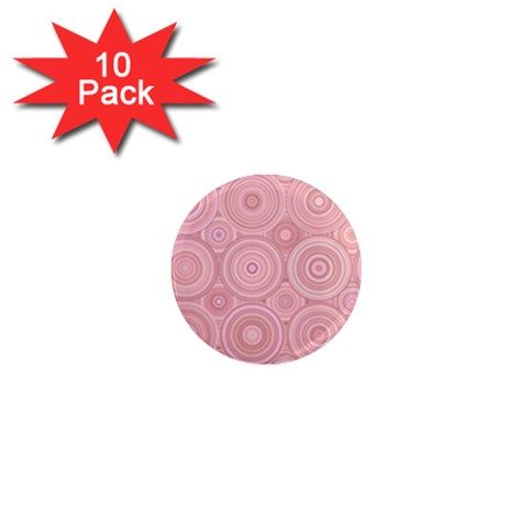 Pink Retro Texture With Circles, Retro Circles Background, 1  Mini Magnet (10 pack)  from ArtsNow.com Front