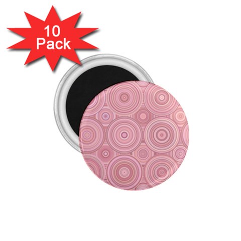 Pink Retro Texture With Circles, Retro Circles Background, 1.75  Magnets (10 pack)  from ArtsNow.com Front