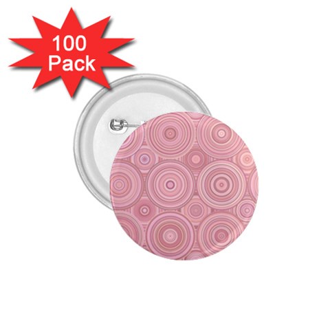 Pink Retro Texture With Circles, Retro Circles Background, 1.75  Buttons (100 pack)  from ArtsNow.com Front