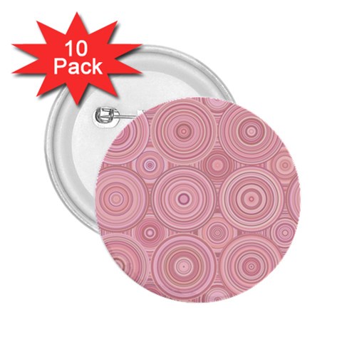 Pink Retro Texture With Circles, Retro Circles Background, 2.25  Buttons (10 pack)  from ArtsNow.com Front