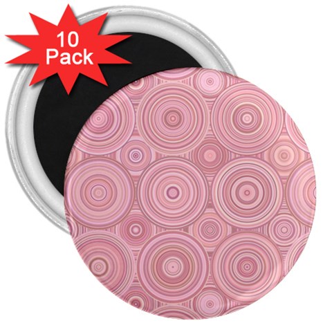 Pink Retro Texture With Circles, Retro Circles Background, 3  Magnets (10 pack)  from ArtsNow.com Front