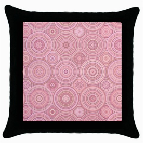 Pink Retro Texture With Circles, Retro Circles Background, Throw Pillow Case (Black) from ArtsNow.com Front