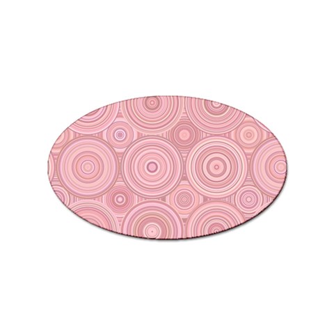 Pink Retro Texture With Circles, Retro Circles Background, Sticker (Oval) from ArtsNow.com Front