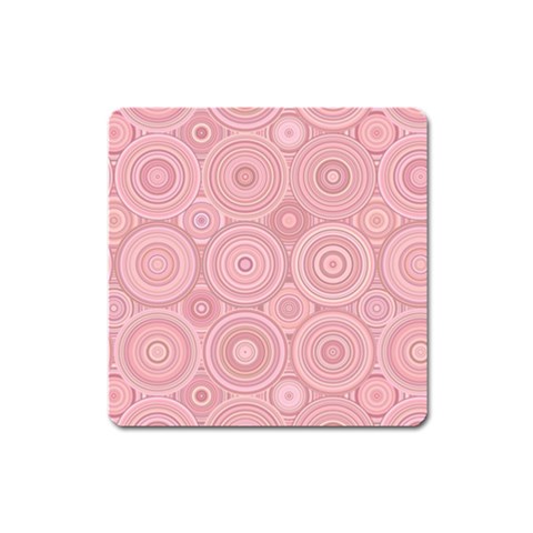 Pink Retro Texture With Circles, Retro Circles Background, Square Magnet from ArtsNow.com Front