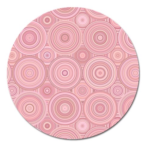 Pink Retro Texture With Circles, Retro Circles Background, Magnet 5  (Round) from ArtsNow.com Front