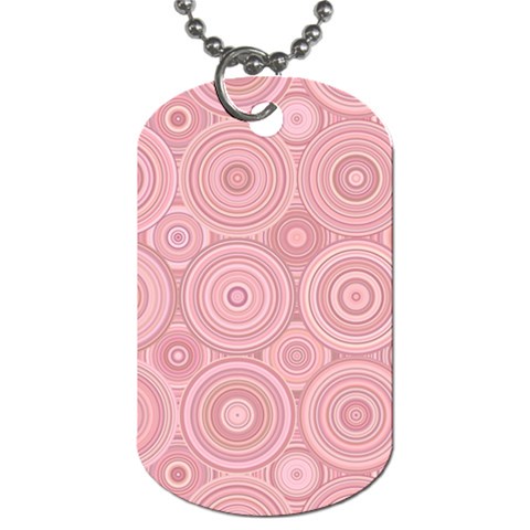 Pink Retro Texture With Circles, Retro Circles Background, Dog Tag (One Side) from ArtsNow.com Front