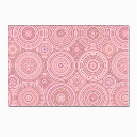 Pink Retro Texture With Circles, Retro Circles Background, Postcard 4 x 6  (Pkg of 10) from ArtsNow.com Front