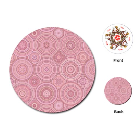 Pink Retro Texture With Circles, Retro Circles Background, Playing Cards Single Design (Round) from ArtsNow.com Front