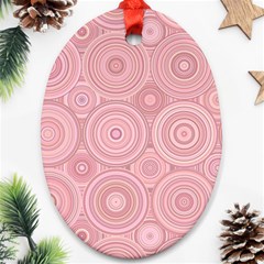 Pink Retro Texture With Circles, Retro Circles Background, Oval Ornament (Two Sides) from ArtsNow.com Back