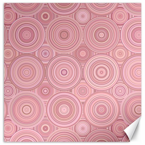 Pink Retro Texture With Circles, Retro Circles Background, Canvas 12  x 12  from ArtsNow.com 11.4 x11.56  Canvas - 1