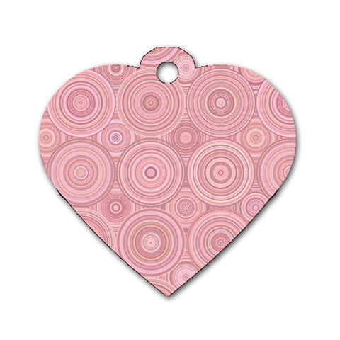 Pink Retro Texture With Circles, Retro Circles Background, Dog Tag Heart (One Side) from ArtsNow.com Front