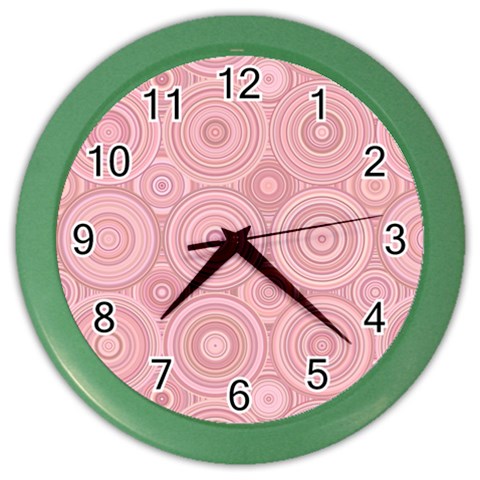 Pink Retro Texture With Circles, Retro Circles Background, Color Wall Clock from ArtsNow.com Front