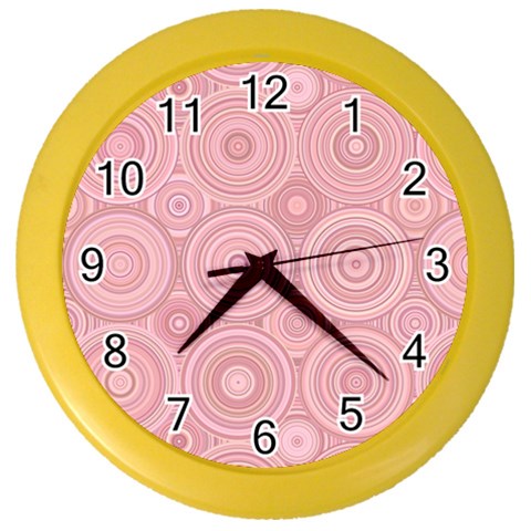 Pink Retro Texture With Circles, Retro Circles Background, Color Wall Clock from ArtsNow.com Front