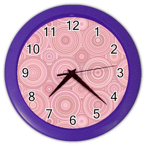 Pink Retro Texture With Circles, Retro Circles Background, Color Wall Clock from ArtsNow.com Front