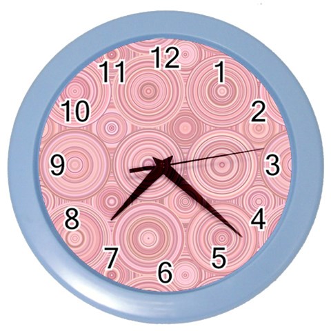 Pink Retro Texture With Circles, Retro Circles Background, Color Wall Clock from ArtsNow.com Front