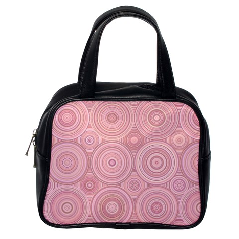 Pink Retro Texture With Circles, Retro Circles Background, Classic Handbag (One Side) from ArtsNow.com Front