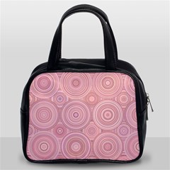 Pink Retro Texture With Circles, Retro Circles Background, Classic Handbag (Two Sides) from ArtsNow.com Front