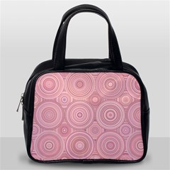 Pink Retro Texture With Circles, Retro Circles Background, Classic Handbag (Two Sides) from ArtsNow.com Back