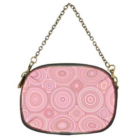 Pink Retro Texture With Circles, Retro Circles Background, Chain Purse (One Side) from ArtsNow.com Front