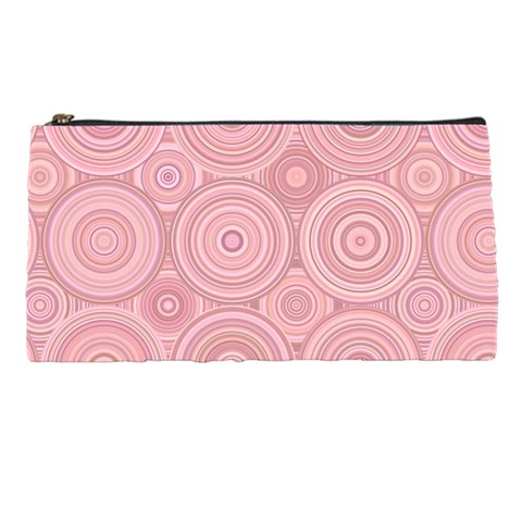 Pink Retro Texture With Circles, Retro Circles Background, Pencil Case from ArtsNow.com Front