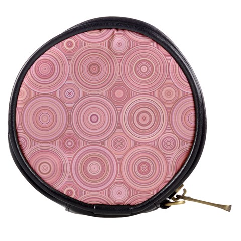 Pink Retro Texture With Circles, Retro Circles Background, Mini Makeup Bag from ArtsNow.com Front