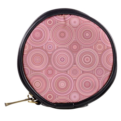 Pink Retro Texture With Circles, Retro Circles Background, Mini Makeup Bag from ArtsNow.com Back