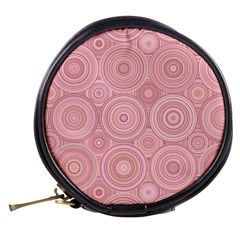 Pink Retro Texture With Circles, Retro Circles Background, Mini Makeup Bag from ArtsNow.com Back