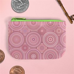 Pink Retro Texture With Circles, Retro Circles Background, Mini Coin Purse from ArtsNow.com Front