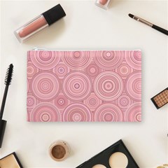 Pink Retro Texture With Circles, Retro Circles Background, Cosmetic Bag (Medium) from ArtsNow.com Front