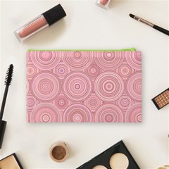 Pink Retro Texture With Circles, Retro Circles Background, Cosmetic Bag (Medium) from ArtsNow.com Back