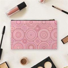 Pink Retro Texture With Circles, Retro Circles Background, Cosmetic Bag (Medium) from ArtsNow.com Back