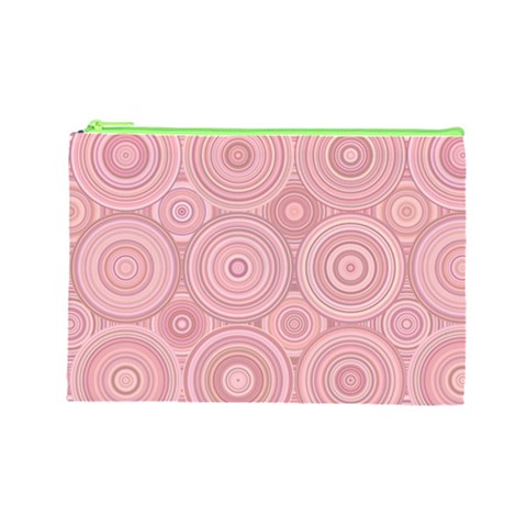 Pink Retro Texture With Circles, Retro Circles Background, Cosmetic Bag (Large) from ArtsNow.com Front