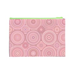 Pink Retro Texture With Circles, Retro Circles Background, Cosmetic Bag (Large) from ArtsNow.com Back