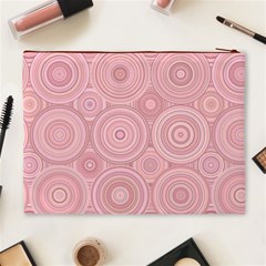 Pink Retro Texture With Circles, Retro Circles Background, Cosmetic Bag (XL) from ArtsNow.com Back