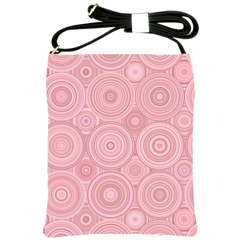 Pink Retro Texture With Circles, Retro Circles Background, Shoulder Sling Bag from ArtsNow.com Front