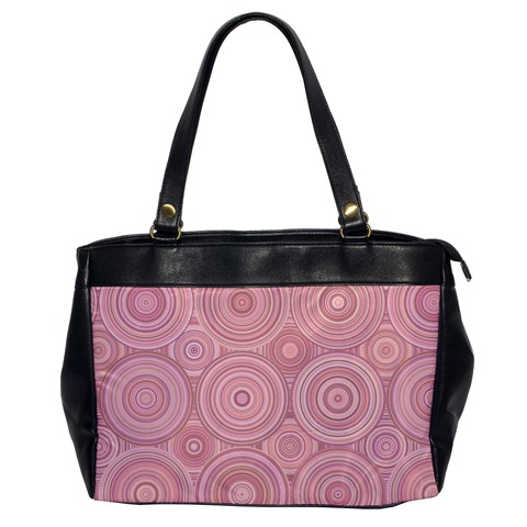 Pink Retro Texture With Circles, Retro Circles Background, Oversize Office Handbag from ArtsNow.com Front