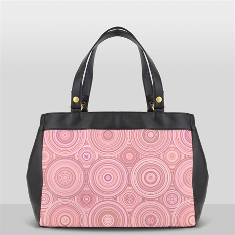 Pink Retro Texture With Circles, Retro Circles Background, Oversize Office Handbag (2 Sides) from ArtsNow.com Front