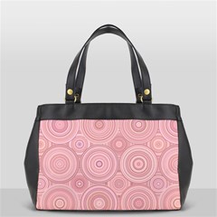 Pink Retro Texture With Circles, Retro Circles Background, Oversize Office Handbag (2 Sides) from ArtsNow.com Front