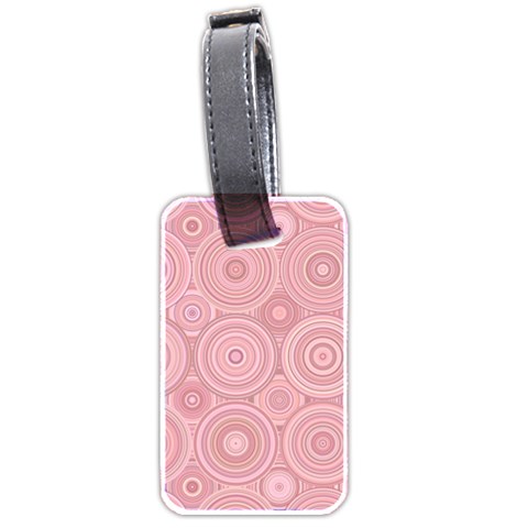 Pink Retro Texture With Circles, Retro Circles Background, Luggage Tag (two sides) from ArtsNow.com Front