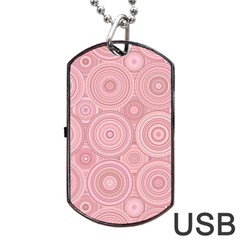 Pink Retro Texture With Circles, Retro Circles Background, Dog Tag USB Flash (Two Sides) from ArtsNow.com Front