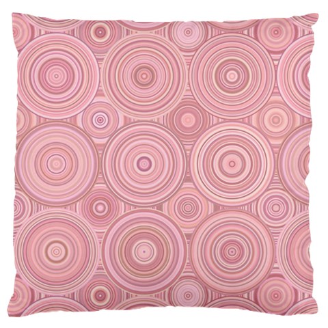 Pink Retro Texture With Circles, Retro Circles Background, Large Cushion Case (One Side) from ArtsNow.com Front